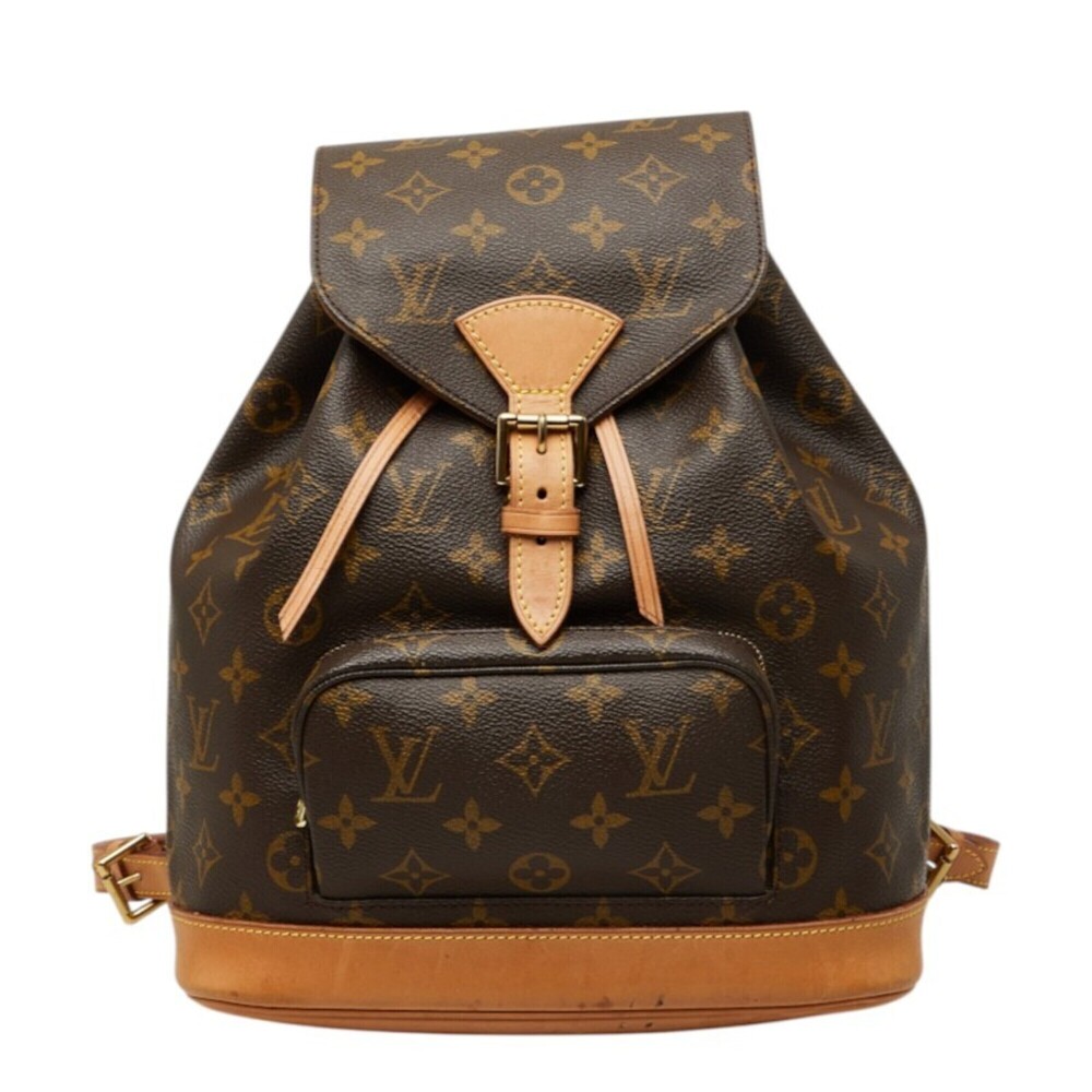 Louis Vuitton Monogram Montsouris MM Backpack M51136 Brown Leather Women's LO...